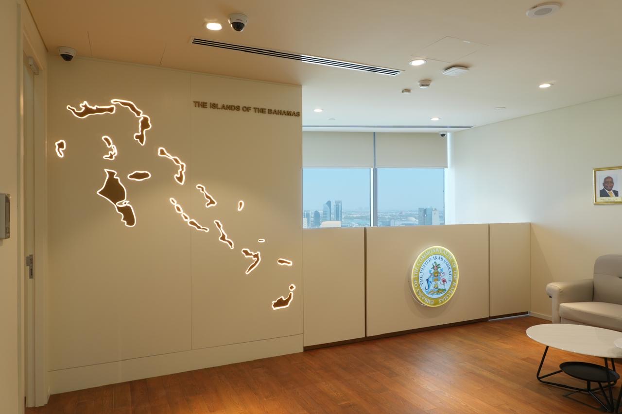 Bahamas Embassy - Office interior design makeover | Completed | Al Etihad Tower - Abu Dhabi 